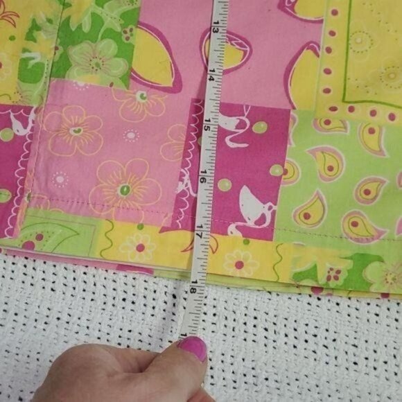 Cotton Connection Colorful Lined Patchwork Cotton Side Zipper Sz‎ L Skirt - Picture 8 of 9